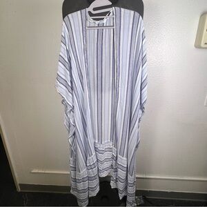 Blue Island Women’s Striped Blue and White Kimono Size O/S